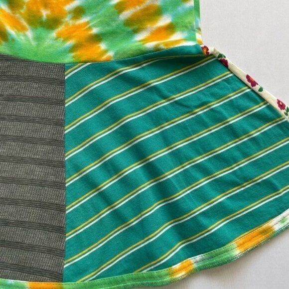 CourtneyCourtney Girls Green Dress 7/8 Sleeveless Halter Twirly Tie Dye Handmade - Picture 3 of 8